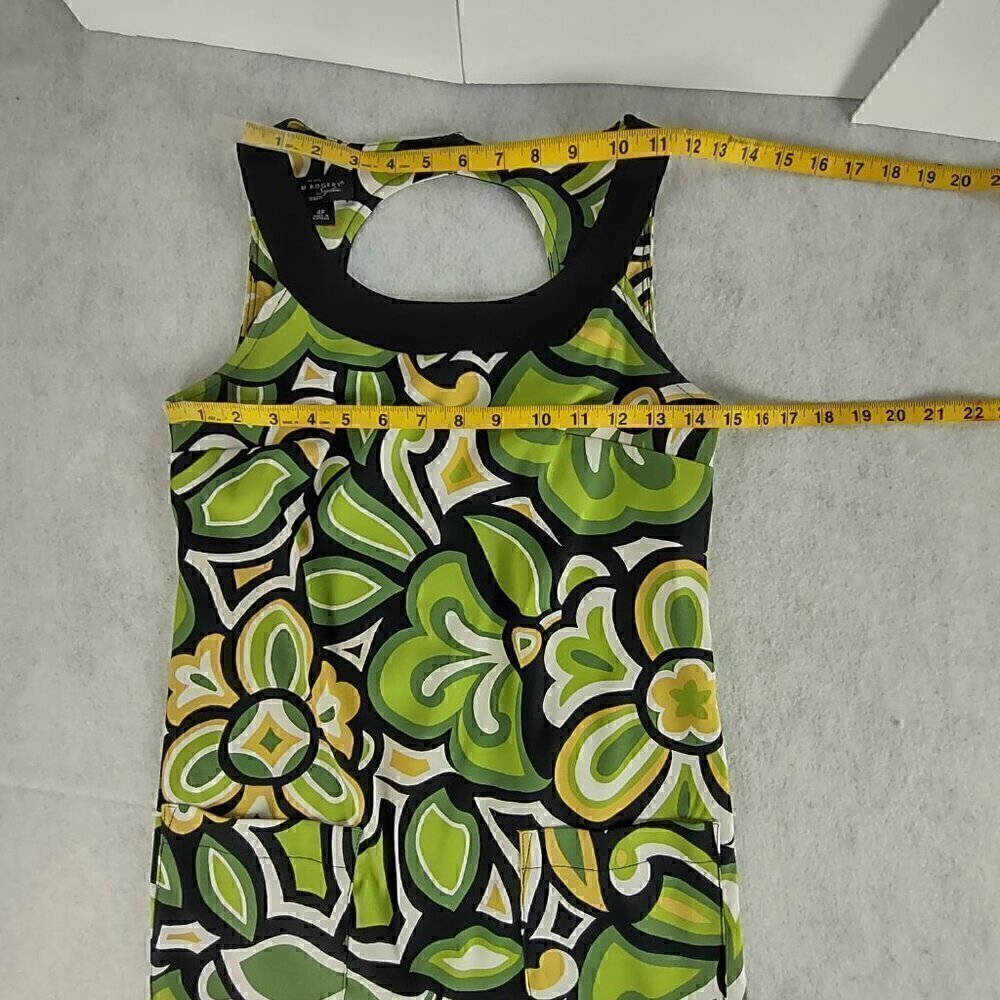 Kim Rogers Signature Petite Green Mod Print Sleeveless Sheath Dress 4P - Picture 7 of 11